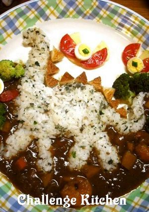 お散歩♪恐竜デコカレー☆-レシピのメイン写真