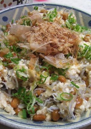 豆腐納豆ちりめんじゃこの混ぜるだけ～♪-レシピのメイン写真