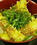 ちくわの磯部揚げ丼　青海苔　玉子