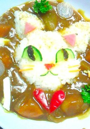 猫さんのネコネコデコカレー♪最上級簡単-レシピのメイン写真