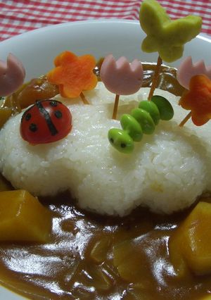 ✿デコカレー✿お花畑✿-レシピのメイン写真