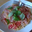 スイートバジルと生ハムのパスタ
