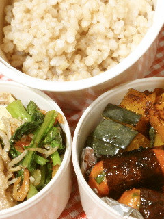 色鮮やかな鮭だんごと有機野菜いろいろ弁当-レシピのメイン写真