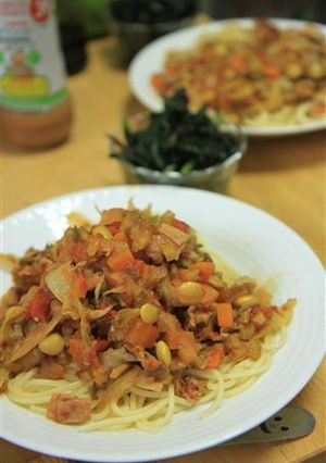 サボイキャベツのトマトソースパスタ-レシピのメイン写真