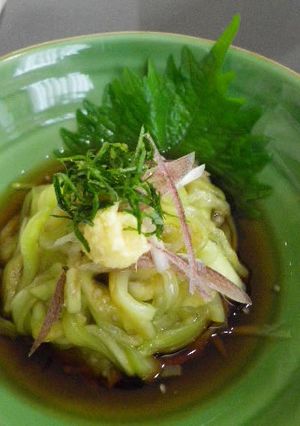 つるるん冷菜♪茄子そうめん-レシピのメイン写真