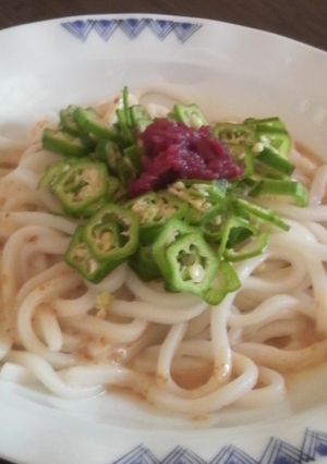 *梅とおくらのゴマだれうどん*-レシピのメイン写真