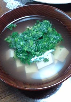 たたきモロヘイヤと豆腐のすまし汁-レシピのメイン写真