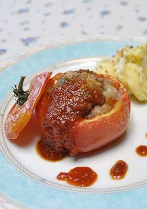 トマトカップno豆腐ハンバーグ-レシピのメイン写真