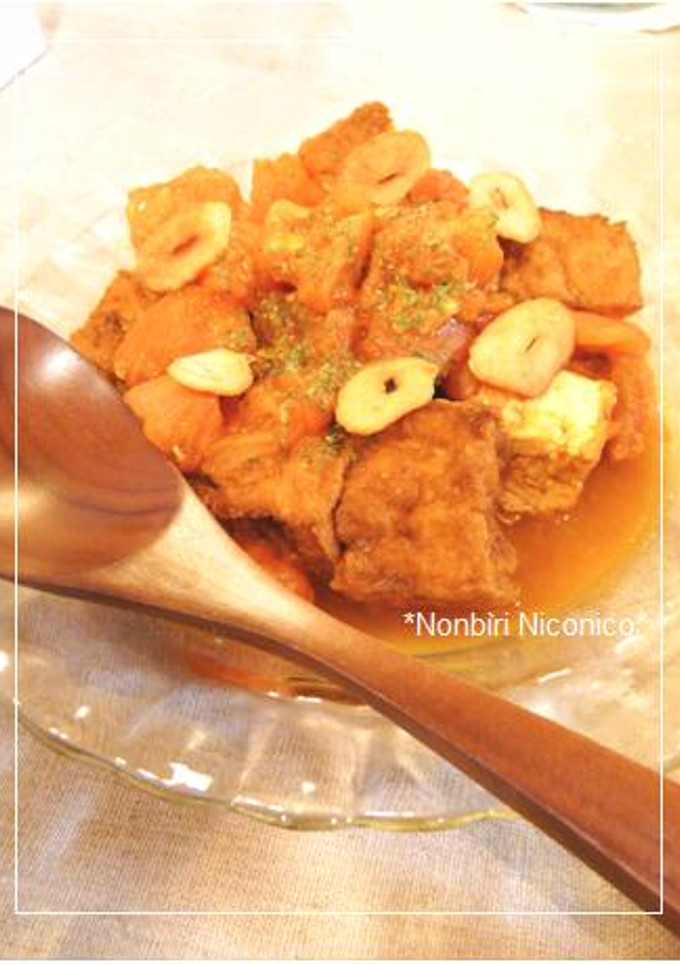 厚揚げとトマトのカレーソテー♡-レシピのメイン写真