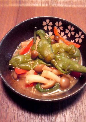 10分！万願寺としめじのお味噌で炊いたん-レシピのメイン写真