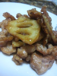 れんこんと豚肉のみそ炒め-レシピのメイン写真