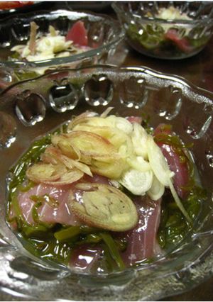 簡単♪マグロ＆めかぶ＆みょうが-レシピのメイン写真