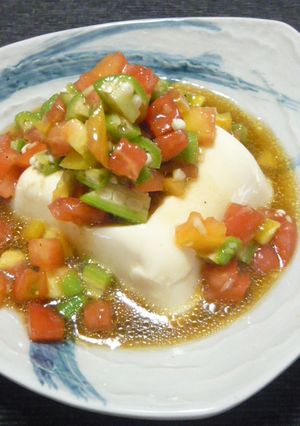 ちょいと一品★トマトとオクラの冷奴-レシピのメイン写真