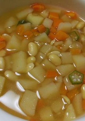 大豆とじゃがいもの具だくさんスープ-レシピのメイン写真