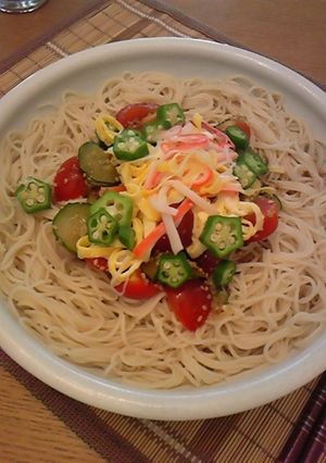 ゴマゴマ夏野菜そうめん♪簡単ランチ-レシピのメイン写真