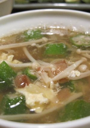 梅干しとオクラの中華スープ-レシピのメイン写真