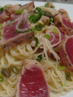 軽く炙ったマグロの冷製パスタ-レシピのメイン写真