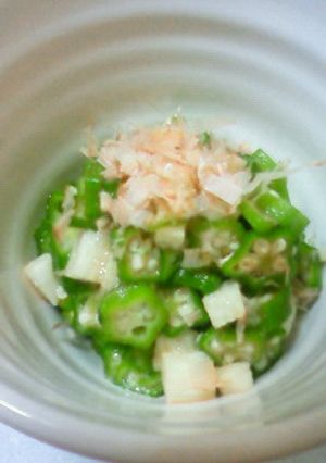 おくらと山芋のわさポン和え*゚-レシピのメイン写真