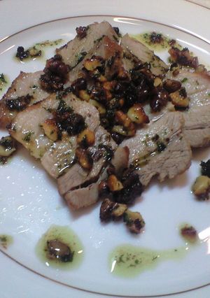 豚バラ肉のロースト　くるみソースがけ-レシピのメイン写真