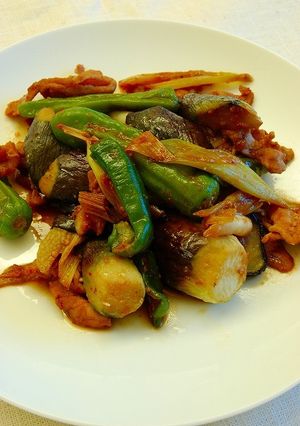 豚肉と夏野菜のピリ辛味噌炒め-レシピのメイン写真