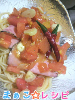 トマトとニンニクの冷製パスタ-レシピのメイン写真