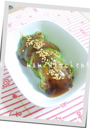 ✿長芋でふわもち！ピーマンの肉詰め✿-レシピのメイン写真