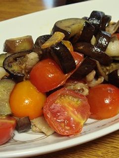 ミニトマトとナスのバジル炒め-レシピのメイン写真