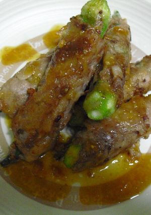 オクラの豚肉巻き(酢味噌味）-レシピのメイン写真