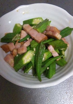 パパッと！オクラ＆ベーコン炒め！-レシピのメイン写真