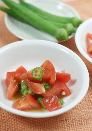 オクラとトマトの塩ごま油あえ-レシピのメイン写真