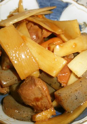 鶏の砂肝、こんにゃく、筍の甘辛煮-レシピのメイン写真