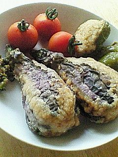 茄子の☆はさみ揚げ-レシピのメイン写真