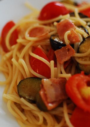 なすとプチトマトのスパゲティ-レシピのメイン写真