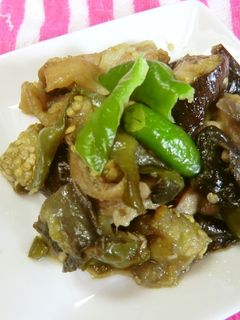 ★なすピーと豚肉の簡単めんつゆ炒め★-レシピのメイン写真