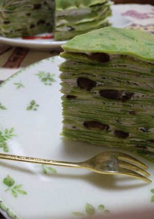 ほうれん草と小豆のミルクレープ-レシピのメイン写真