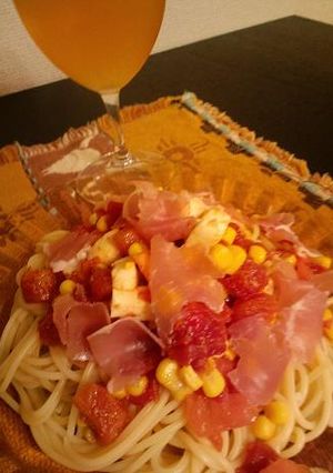 生ハムとトマトの冷たいパスタ-レシピのメイン写真