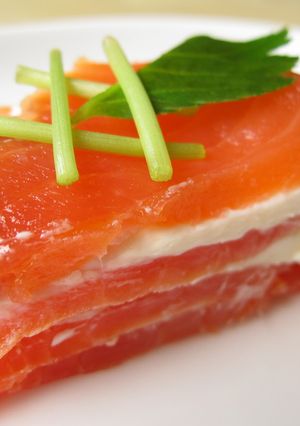 ピートスモークサーモンケーキ-レシピのメイン写真