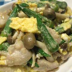 รูปของ ミニオクラと豚肉の玉子炒め♪