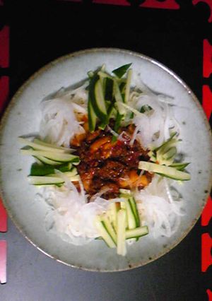 ジャージャー麺風ひやむぎ-レシピのメイン写真