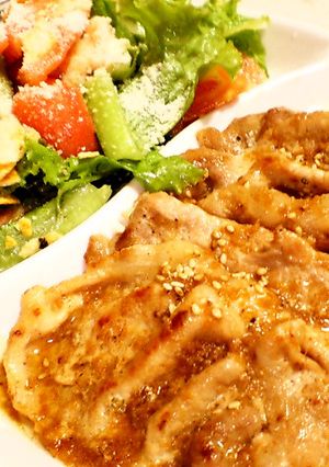 【男飯②】胡麻油香る豚塩生姜焼き【満腹】-レシピのメイン写真