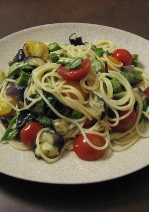 なすとオクラの夏野菜パスタ-レシピのメイン写真