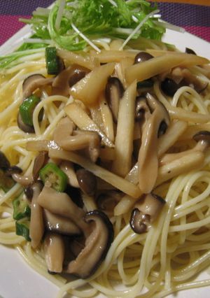 長いもとオクラねばとろっひ～んやりパスタ-レシピのメイン写真