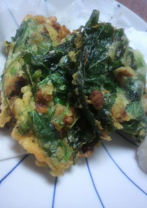 モロヘイヤと納豆の天ぷら-レシピのメイン写真