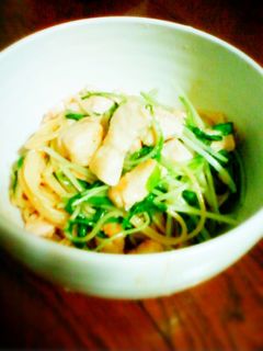 鶏肉と水菜の柚子胡椒パスタ-レシピのメイン写真