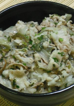 茄子入りねぎ塩カルビ丼-レシピのメイン写真