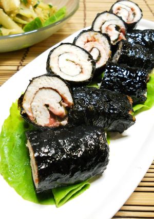 ささみの梅しそ海苔巻き焼き by シャンプーハット 【クックパッド