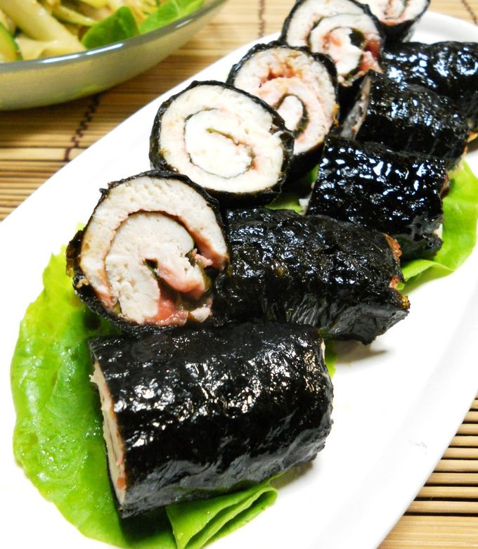 海苔巻 ささみの梅しそ海苔巻き焼き by シャンプーハット 【クックパッド