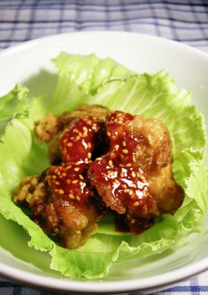 辛そうで辛くない♫韓国ピリ辛ソース唐揚げ-レシピのメイン写真