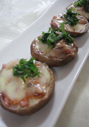 椎茸のイカの塩辛＆チーズのせ焼き-レシピのメイン写真