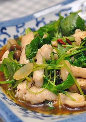 鶏むね肉と三つ葉のオイスター炒め-レシピのメイン写真